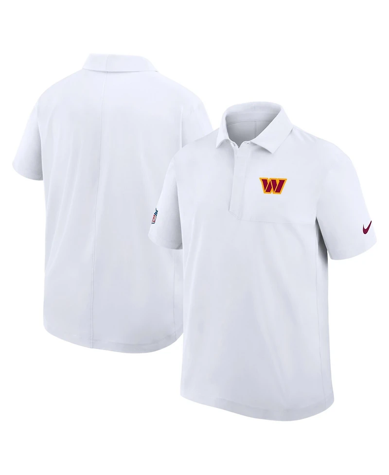Nike Men's White Washington Commanders Sideline Woven Dri-fit Polo Shirt