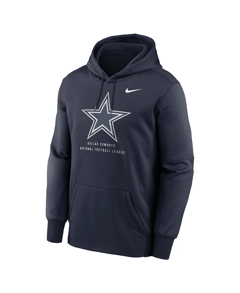Nike Men's Navy Dallas Cowboys Toss Sweep Therma-fit Hoodie