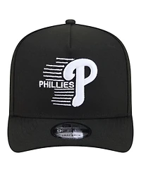 New Era Men's Black Philadelphia Phillies Motion A-Frame 9FIFTY Snapback Hat