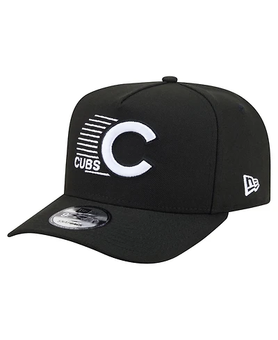 New Era Men's Black Chicago Cubs Motion A-Frame 9FIFTY Snapback Hat