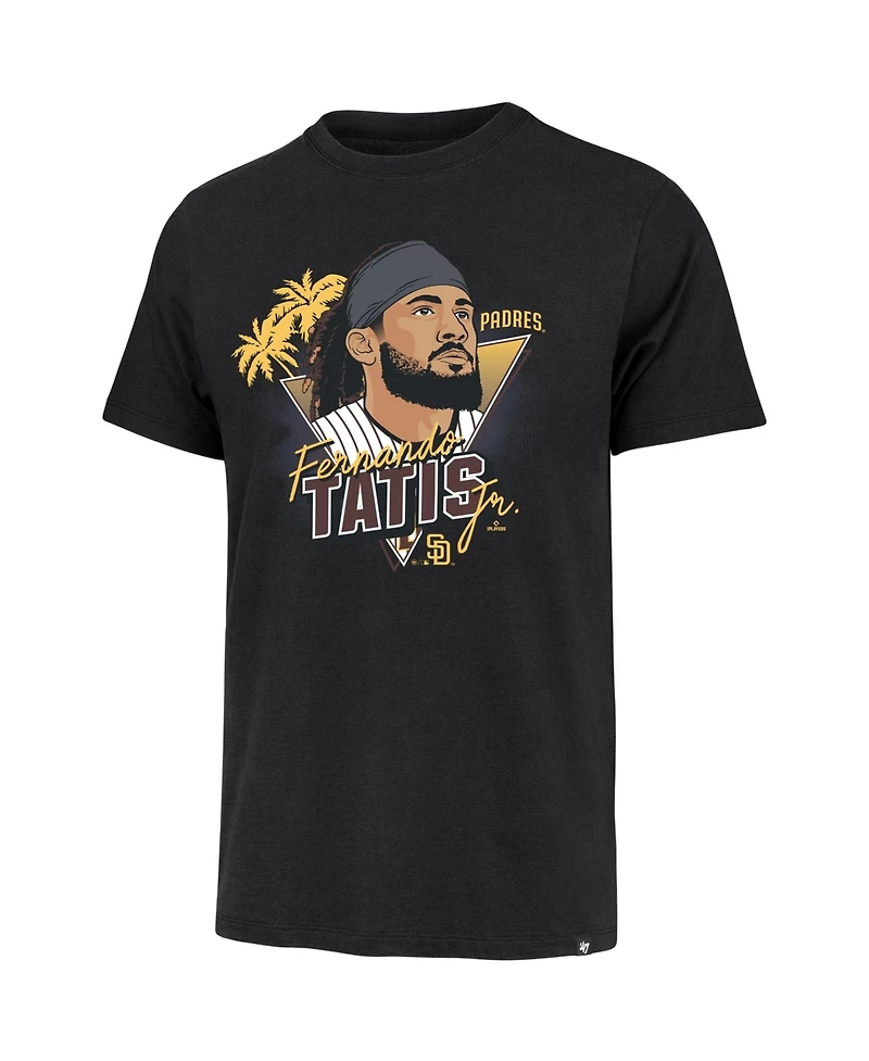 47 Brand Men's Fernando Tatis Jr. Black San Diego Padres Player Caricature Franklin T-Shirt