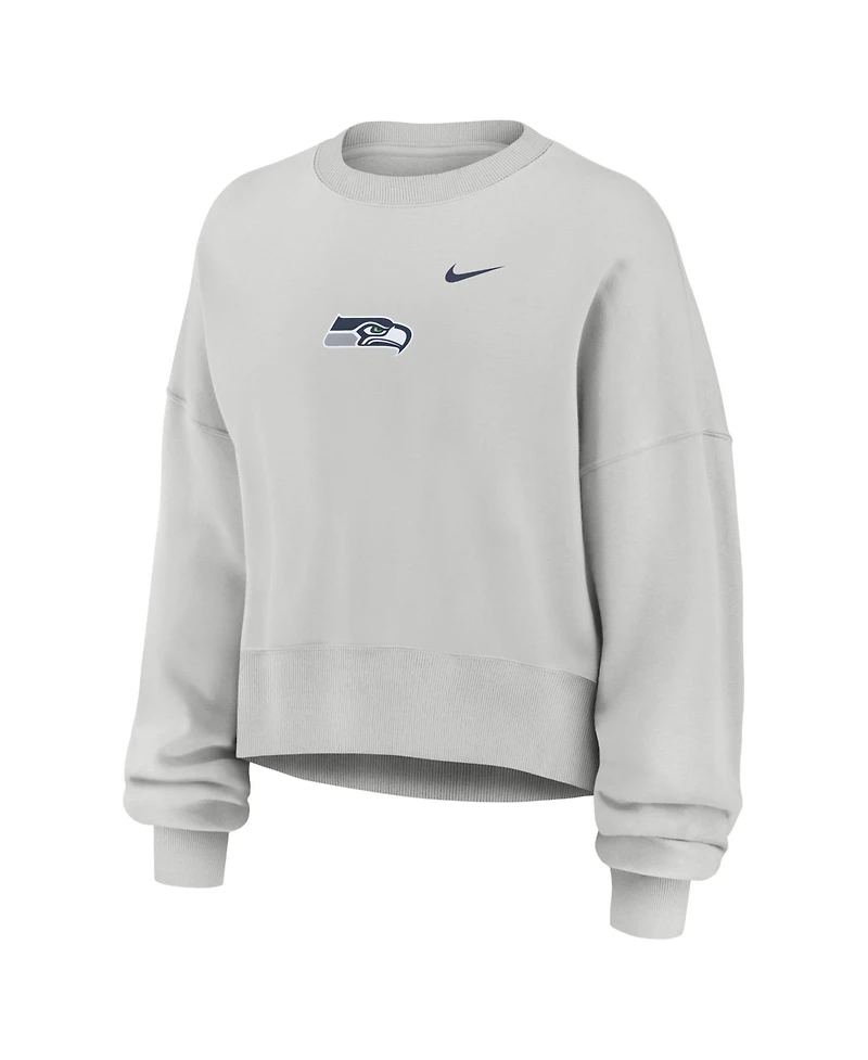 Nike Women's Gray Seattle Seahawks Oversized Primetime Phoenix Fleece Sweatshirt
