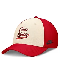 Nike Men's Natural/Scarlet Ohio State Buckeyes Legacy Swooshflex Dri-fit Hat