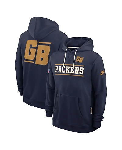 Nike Men's Navy Green Bay Packers Standard Issue Replay Officials Alternate Dri-fit Hoodie