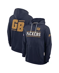Nike Men's Navy Green Bay Packers Standard Issue Replay Officials Alternate Dri-fit Hoodie