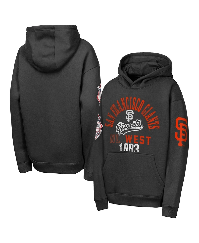 Outerstuff Big Boys and Girls Black San Francisco Giants Premium Sweep Fleece Hoodie