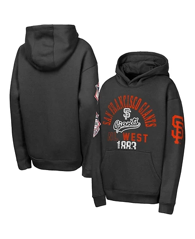 Outerstuff Big Boys and Girls Black San Francisco Giants Premium Sweep Fleece Hoodie