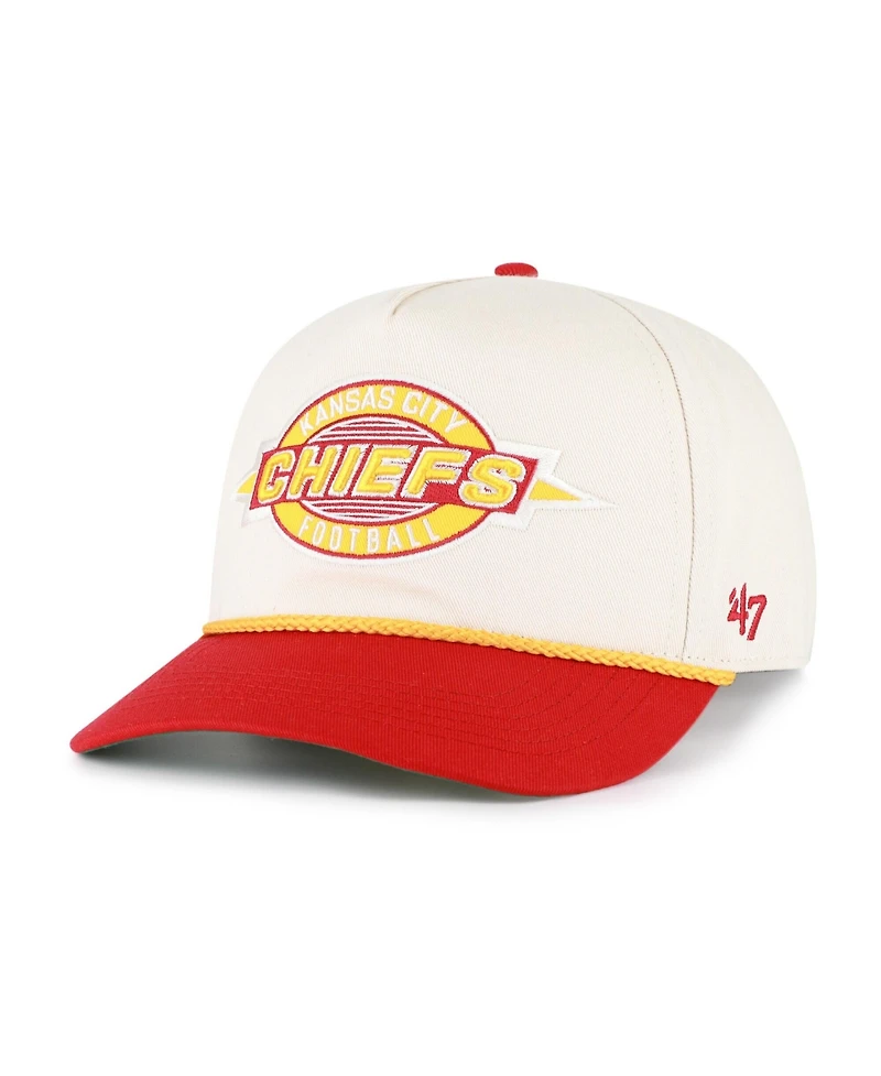 '47 Brand Men's Natural Kansas City Chiefs Frame Out Two Tone Hitch Adjustable Hat