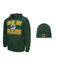 Starter Men's Green Bay Packers Hoodie and Cuffed Knit Hat Combo Pack