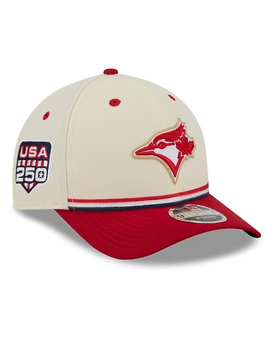 New Era Big Boys and Girls Cream/Red Toronto Blue Jays Usa 250 9FORTY M-Crown Adjustable Hat