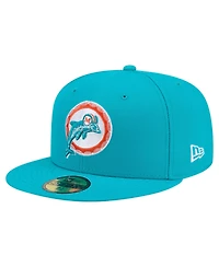 New Era Men's Aqua Miami Dolphins 59FIFTY Fitted Hat