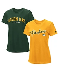 Starter Women's Green/Gold Green Bay Packers Combo Pack T-Shirt