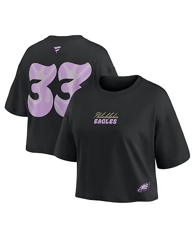Fanatics Women's Philadelphia Eagles Cooper DeJean Cropped Puff-Print T-Shirt
