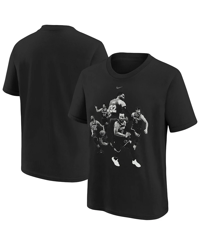 Nike Big Boys and Girls Black New York Knicks Players T-Shirt