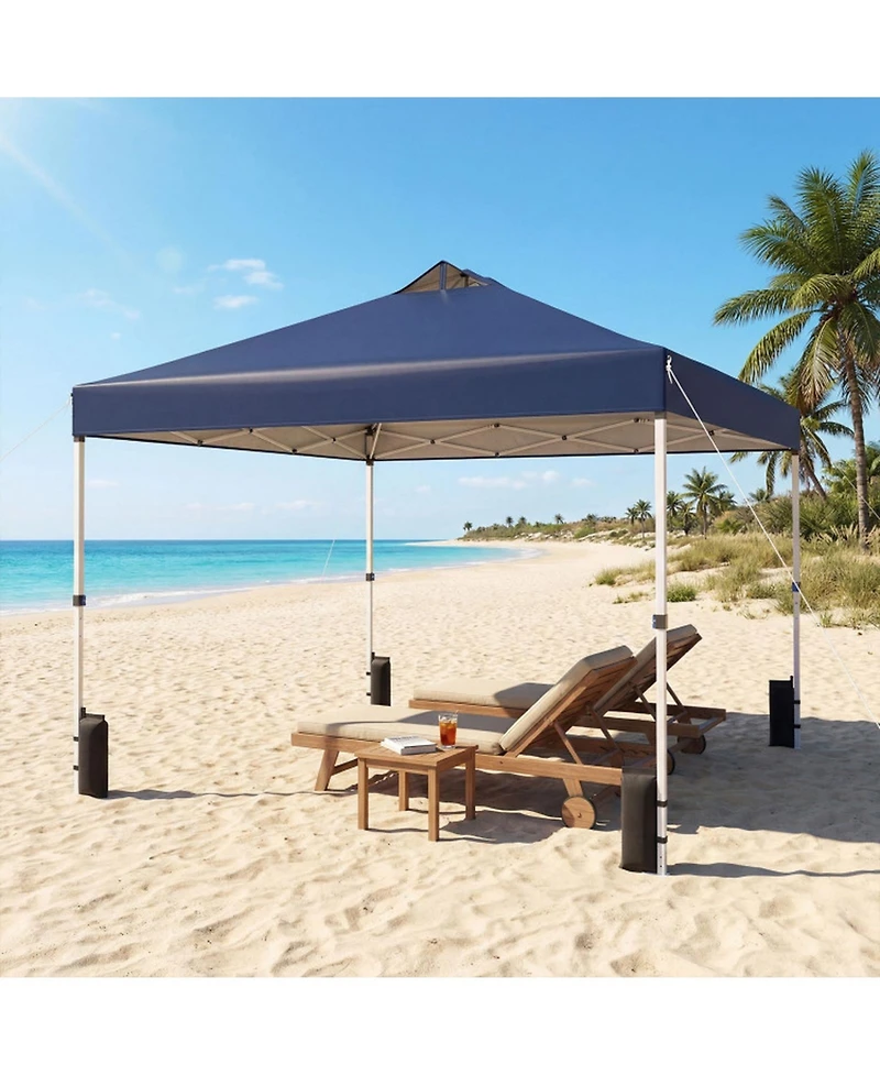 Gouun 10 x 10 ft Pop-Up Canopy Tent with Wheeled Storage Bag