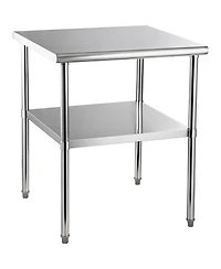 Hongge Heavy Duty Stainless Steel Prep Table 30 x 30 x 36 in Supporting 800 lbs with Adjustable Undershelf