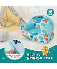 Gouun Kids Plush Velvet Armchair with Machine-Washable Cover