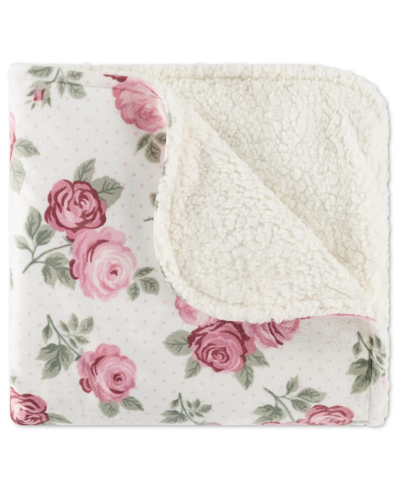 Huggies Baby Girls' Allover Rose Graphic Print Blanket
