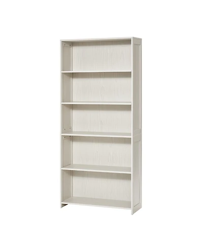 Slickblue Tall 5 Tier Wooden Bookcase with Display Shelves, Freestanding Storage Organizer for Living Room