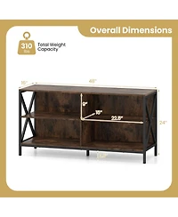 Gouun Wooden X-Shaped Metal Frame Tv Stand