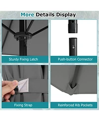Gouun 10 ft Double-Sided Rectangular Patio Umbrella with Push-Button Tilt