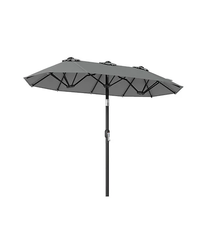 Gouun 10 ft Double-Sided Rectangular Patio Umbrella with Push-Button Tilt