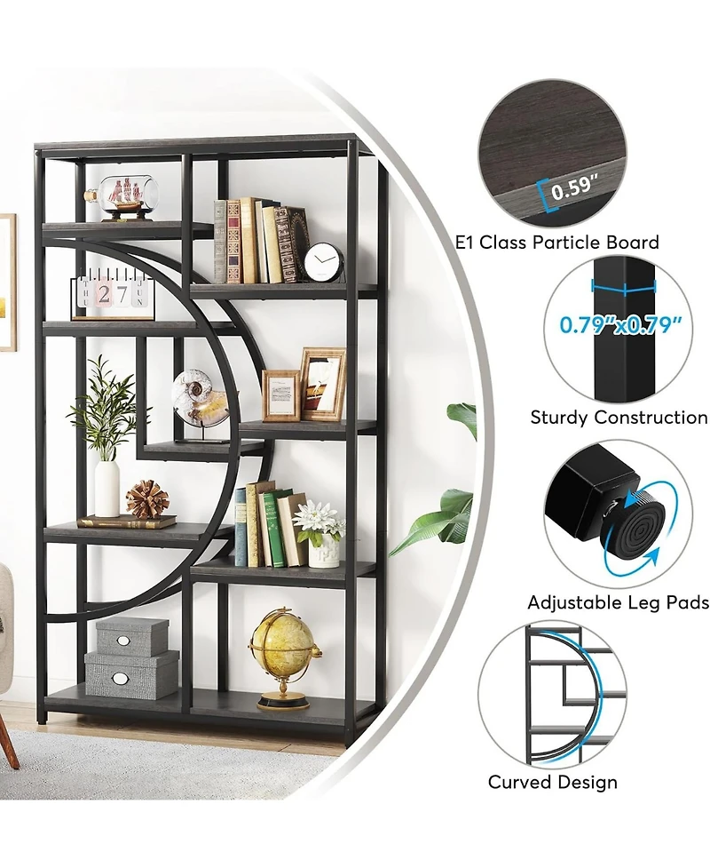 Tribesigns 5-Tier Industrial Bookshelf for Home Office