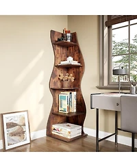 Tribesigns 5-Tier Wall Corner Bookshelf for Small Space