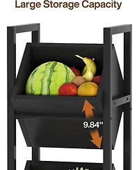 Tribesigns 3-Tier Basket Stand with Storage Baskets