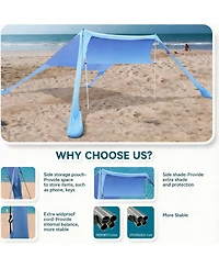 Aofar Beach Tent Sun Shelter Portable Shade Sandbags Camping Fishing Picnic