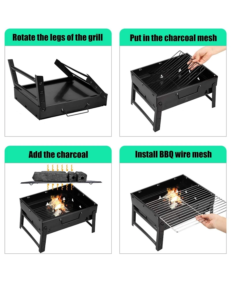 Piscifun Stainless Steel Foldable Portable Charcoal Bbq Grill For Outdoor Camping Picnic