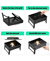 Piscifun Stainless Steel Foldable Portable Charcoal Bbq Grill For Outdoor Camping Picnic