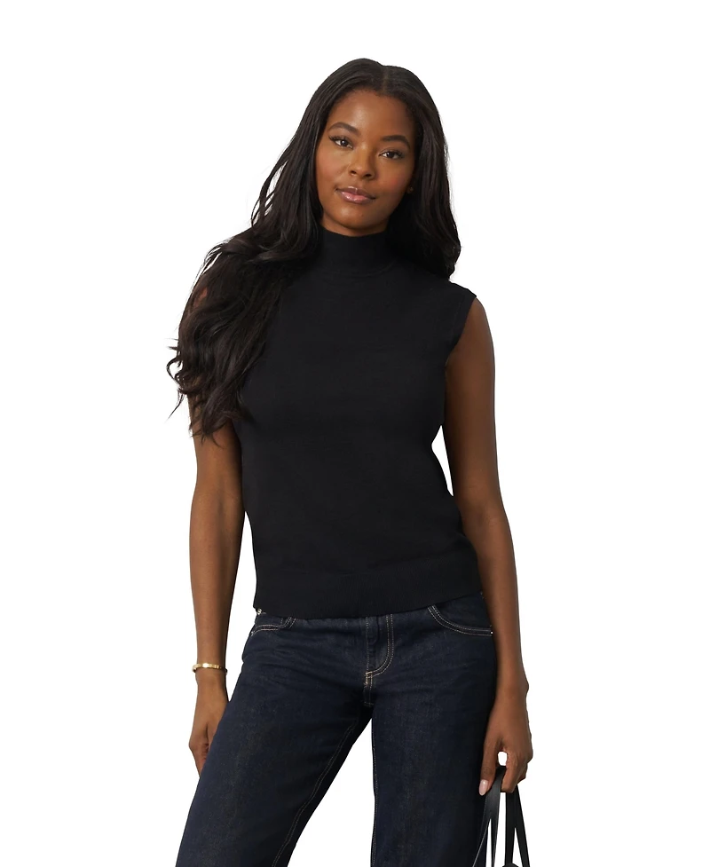 Cable & Gauge Women's Extended Shoulder Mock Neck Sweater