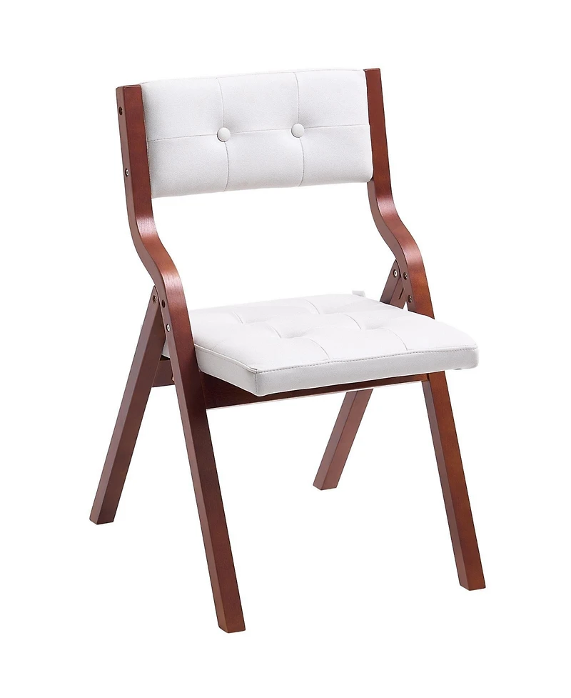 Gouun Wooden Folding Chairs Set of 2 with Padded Cushion