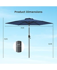 Gouun 7.5-Foot Outdoor Patio Market Umbrella with Push-Button Tilt
