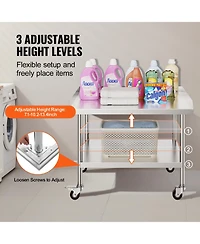 Hongge Stainless Steel Kitchen Work Table on Locking Casters