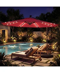 Gouun 10-Foot Solar Led Offset Cantilever Patio Umbrella