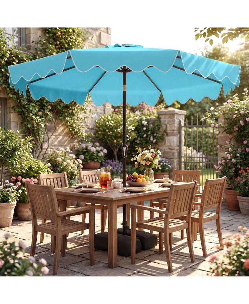 Gouun 9-Foot Patio Umbrella with Weighted Base and Sandbags