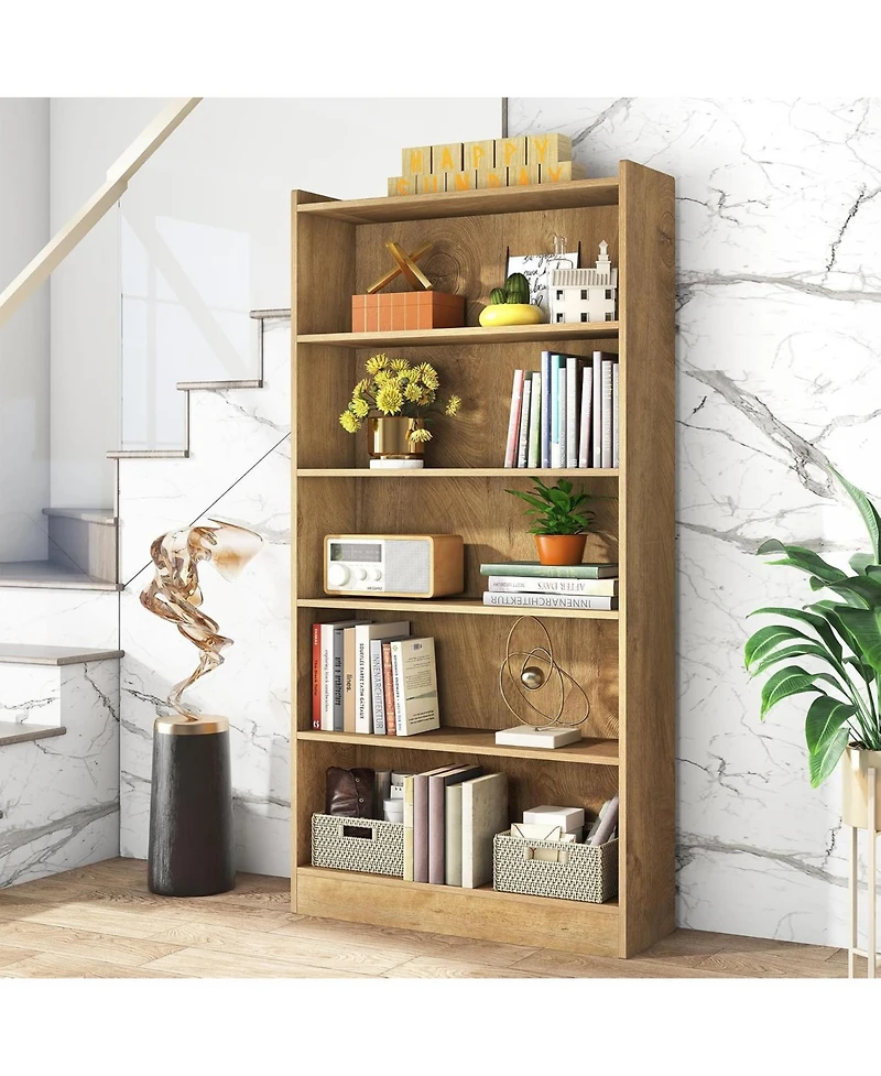 Tribesigns 72-inch Tall Bookcase, Farmhouse 6-Tier Library Bookshelf