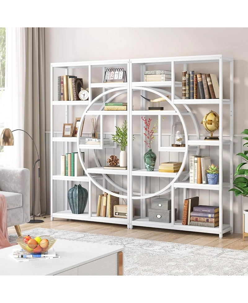 Tribesigns 5-Tier Industrial Bookshelf with 9 Open Shelves