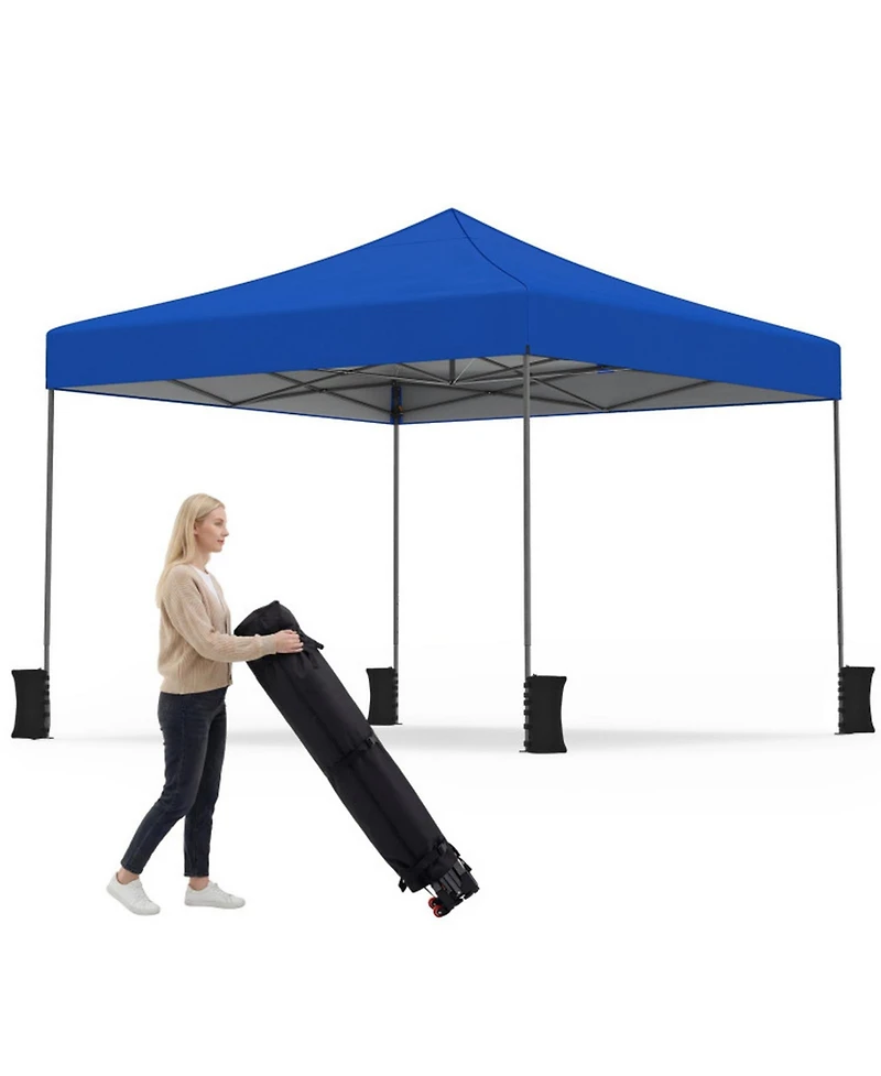 Gouun 9.5 x 9.5 feet Pop-Up Canopy Tent with Adjustable Heights and Wheeled Bag