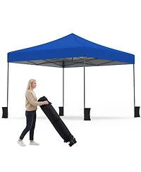 Gouun 9.5 x 9.5 feet Pop-Up Canopy Tent with Adjustable Heights and Wheeled Bag
