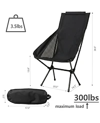 Piscifun Foldable Portable Camping Chair Outdoor Oxford Steel For Hiking Beach Fishing Picnic With Carry Bag