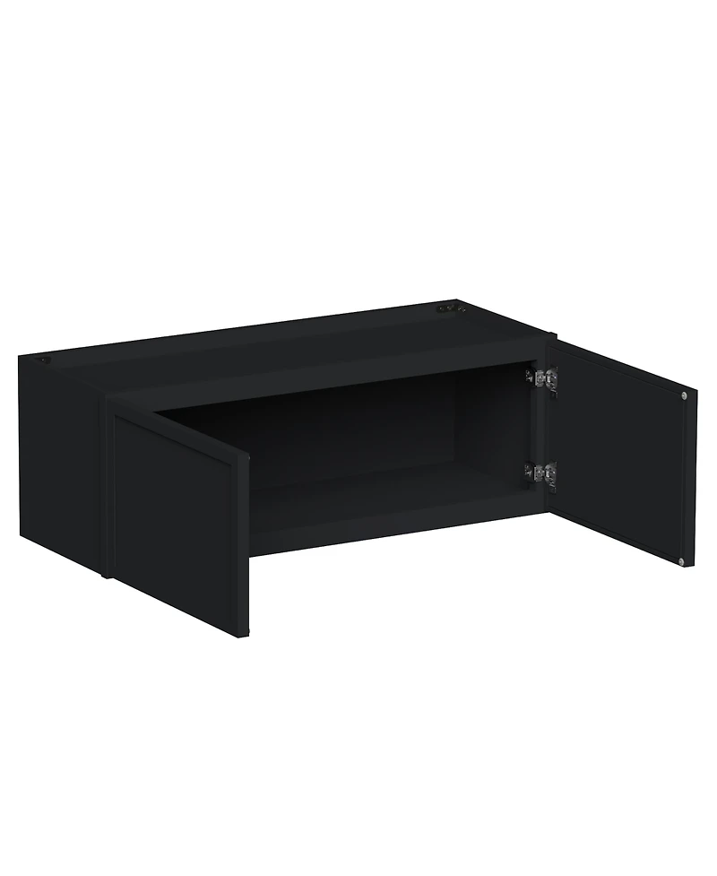 Boyel Living 33"x12" Double Door Short Wall Cabinet, Ready to Assemble Kitchen Cabinet with Solid Wood Frame, Soft-Close Slides and Hinge