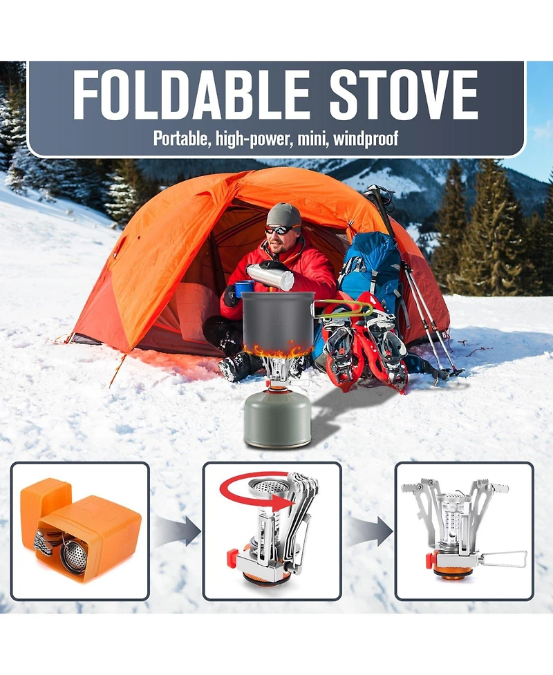 Piscifun 16 Piece Camping Cookware Mess Kit Lightweight Non Stick For Outdoor Hiking
