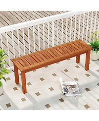 Gouun Solid Wood Weatherproof Bench 2-Person for Patio