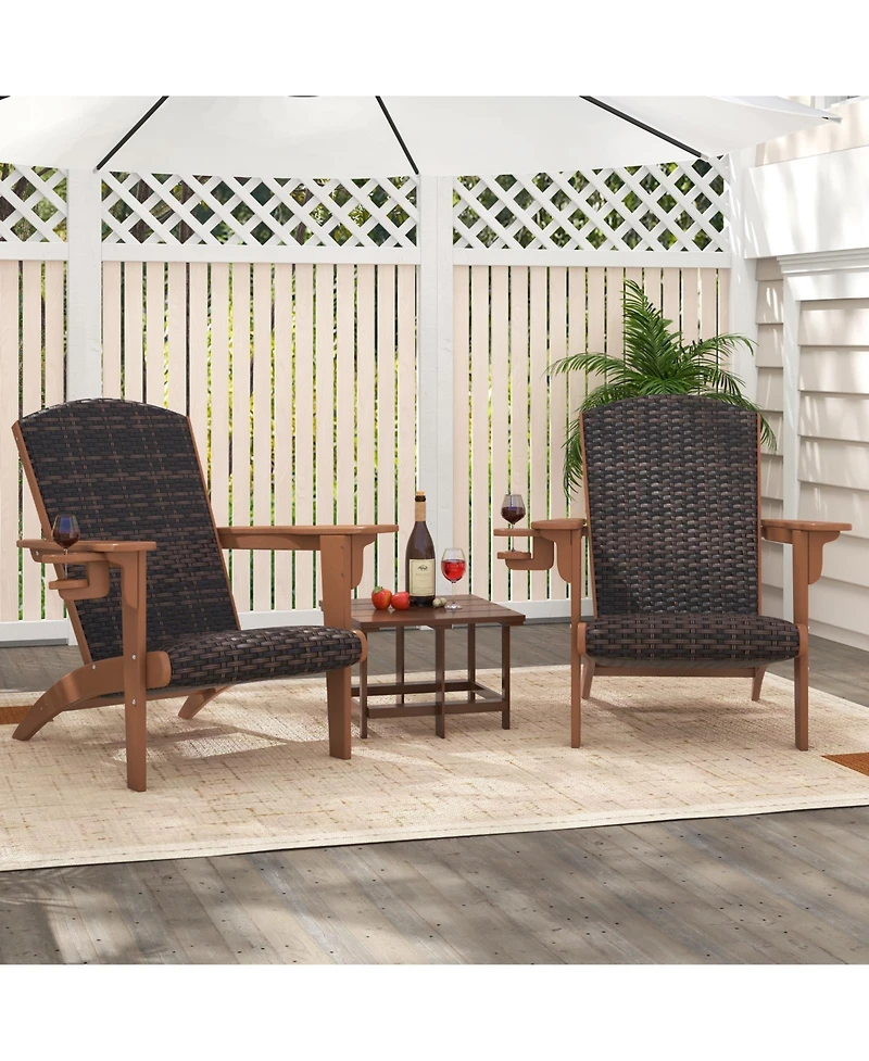 Gouun Wicker Adirondack Chair for Patio and Garden