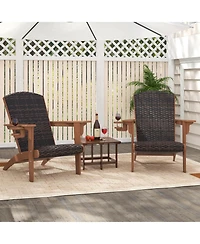 Gouun Wicker Adirondack Chair for Patio and Garden