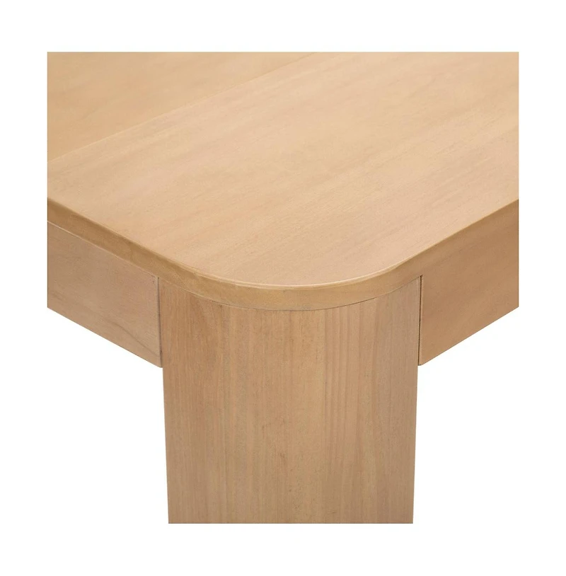 Plank+Beam Contour Dining Table, 60" Solid Wood Kitchen Table, Modern Round Table For 4, Wooden Rectangular Kitchen and Dining Table for Home, Blonde