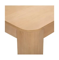 Plank+Beam Contour Dining Table, 60" Solid Wood Kitchen Table, Modern Round Table For 4, Wooden Rectangular Kitchen and Dining Table for Home, Blonde
